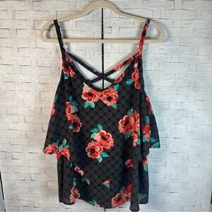Torrid floral spaghetti strap adjustable tank top layered top feminine plus size